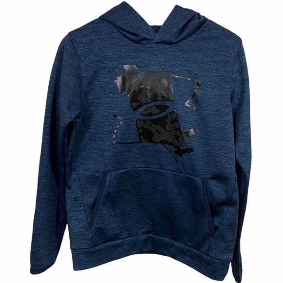 Under Armour Blue Graphic Logo Pullover Hoodie - Picture 1 of 4